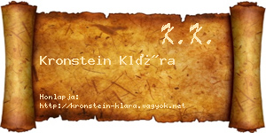Kronstein Klára névjegykártya